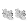 Rack Plating Brass Pave Cubic Zirconia Criss Cross Stud Earrings for Women EJEW-D059-28P-1