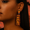 Halloween Handmade Glass Seed Beads Dangle Stud Earrings WA9568-1-4