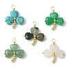 Saint Patrick's Day Natural & Synthetic Mixed Gemstone Shamrock Pendants PALLOY-JF02235-1