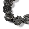 Electroplated Natural Druzy Agate Beads Strands G-M433-01G-4