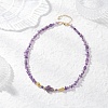 Natural Amethyst Chip with Cross Beaded Necklaces NJEW-JN05513-3