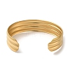 Titanium Steel Grooved Open Cuff Bangles for Women BJEW-G719-22G-3