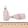 Rack Plating Copper Wire Wrapped Natural Rose Quartz Chip Big Pendants G-C130-01P-06-3