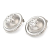 304 Stainless Steel Flat Round with Snake Stud Earrings EJEW-I312-07P-2