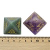 6Pcs Natural Obsidian &  Red Jasper & Amethyst & Tiger Eye & Rose Quartz & Green Aventurine Orgonite Pyramid Display Decorations G-C186-06-4