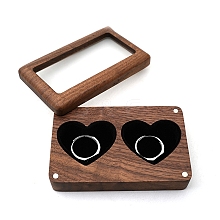 Rectangle Wood Wedding Couple Ring Storage Boxes with Visible Magnetic Cover PW-WG62632-02