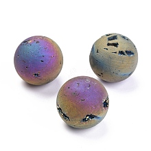 Electroplated Natural Druzy Agate Beads G-H262-04