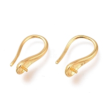 Brass Earring Hooks X-KK-H102-09G