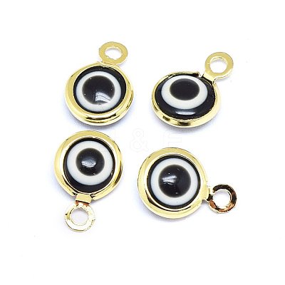Handmade Evil Eye Lampwork Charms KK-F764-13G-01-1