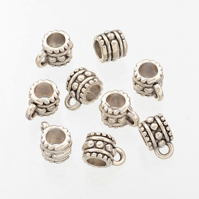 Charm Carrier Barrel Tibetan Silver Tube Bails X-AB644H-1