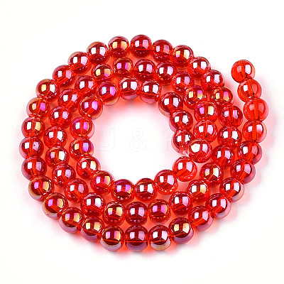 Electroplate Transparent Glass Beads Strands LS-GLAA-T032-T6mm-AB09-1