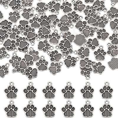 100Pcs Dog Paw Prints Tibetan Style Alloy Pendant Enamel Settings FIND-SC0004-30-1