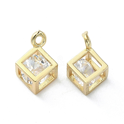Brass Cubic Zirconia Charms KK-G462-56KCG-1