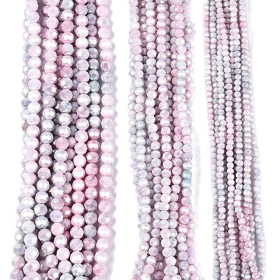 Anti-Tarnish Electroplate Glass Beads Strands EGLA-ZX010-4mm-06-1