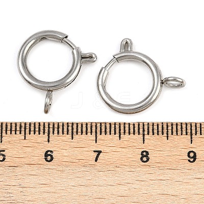 304 Stainless Steel Spring Ring Clasps STAS-B095-05G-P-1