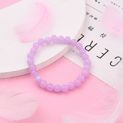 Acrylic Stretch Beaded Bracelets BJEW-JB05714-06-1