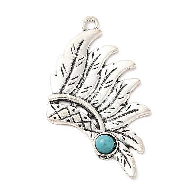 Retro Alloy Big Pendants TIBEP-L020-02AS-1