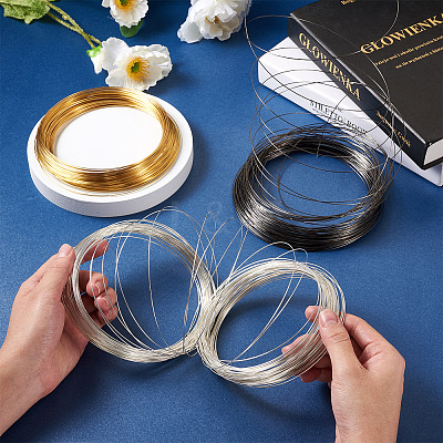 300 Circles 3 Colors Carbon Steel Memory Wire TWIR-FW0001-02-1
