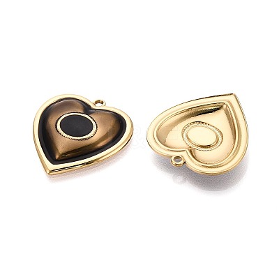 304 Stainless Steel and Enamel Pendants STAS-T068-87G-1