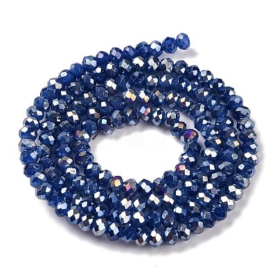 Baking Electroplate Glass Beads Strands X-DGLA-A039-J4mm-B04-1