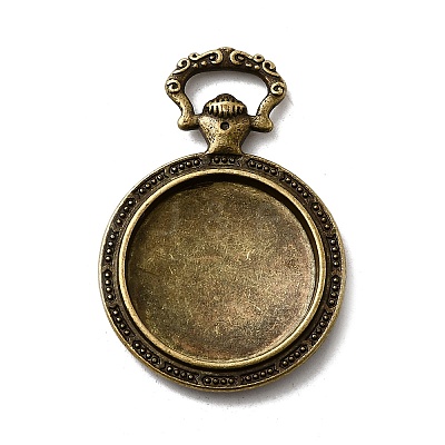 Vintage Tibetan Style Alloy Pendant Cabochon Settings TIBEP-M018-31AB-NF-1