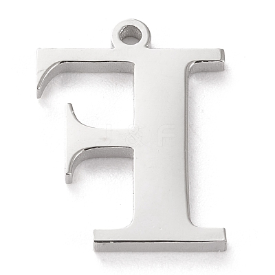 Tarnish Resistant 304 Stainless Steel Letter Pendant Rhinestone Settings STAS-J028-01F-1