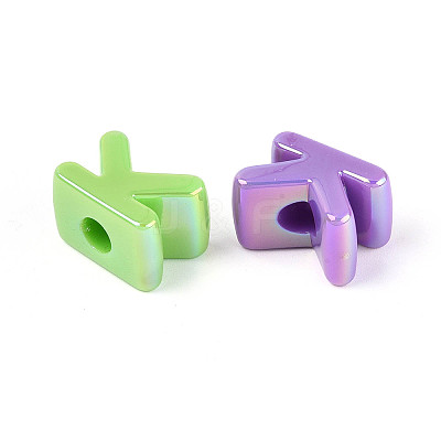 UV Plating Opaque Acrylic European Beads OACR-M027-03K-1