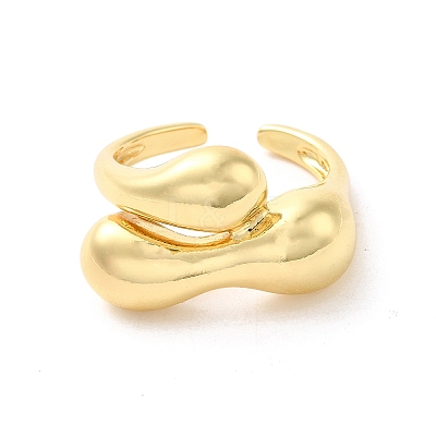 Brass Open Cuff Rings RJEW-P098-05G-1