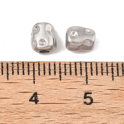 Hammered 304 Stainless Steel Beads STAS-B127-01P-07-1