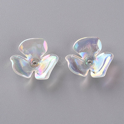 3-Petal Transparent Acrylic Bead Caps LS-X-TACR-S156-016-1