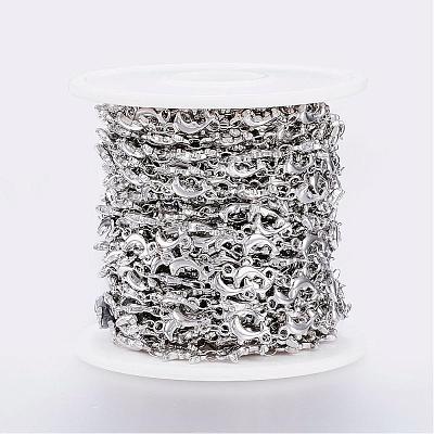 Tarnish Resistant Handmade 304 Stainless Steel Bar Link Chains STAS-G038-23P-1