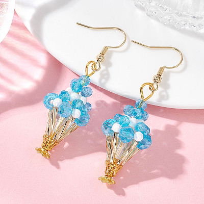 Glass Dangle Earrings EJEW-MZ00713-01-1