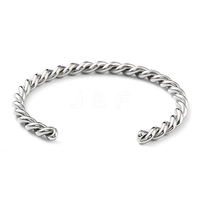 Non-Tarnish 304 Stainless Steel Cuff Bangles for Women BJEW-M310-01P-1