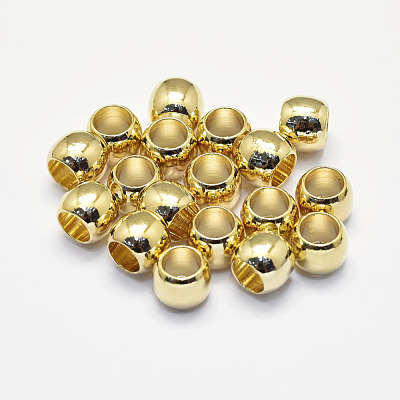 Long-Lasting Plated Brass European Beads KK-K193-093G-NF-1