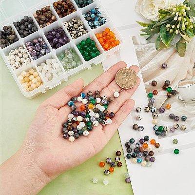 750Pcs 15 Styles Natural & Synthetic Gemstone Beads Set G-NB0003-86-1
