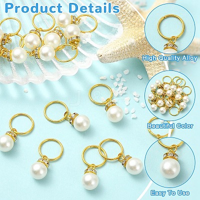 15Pcs Acrylic Pearl Pendants PALLOY-YW00225-1