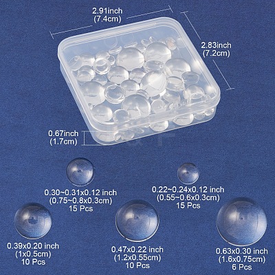56Pcs 5 Styles Transparent Glass Cabochons GGLA-FS0001-03-1