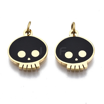 316 Surgical Stainless Steel Enamel Charms X-STAS-S116-333G-1