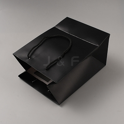 Rectangle Paper Gift Bags with Rope Handles ABAG-WH0035-064B-1