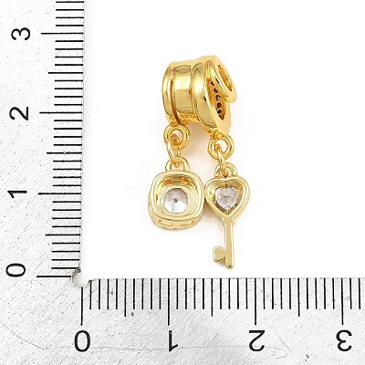 Brass Micro Pave Clear Cubic Zirconia Pendants CU-CBAD306-09G-1