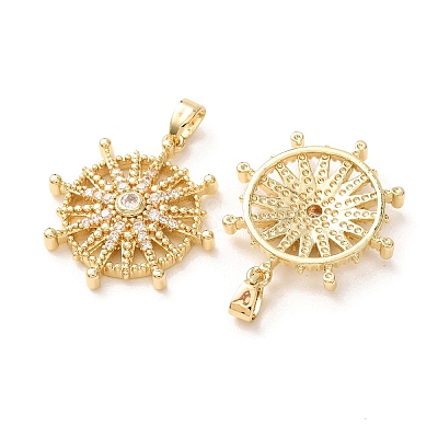 Brass Pave Cubic Zirconia Pendants KK-A304-29C-G-1