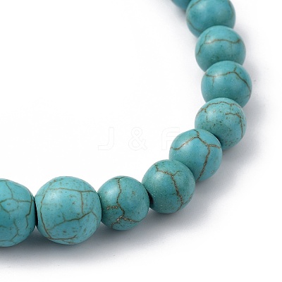 Natural & Synthetic Gemstone Beaded Stretch Bracelets BJEW-JB05414-1