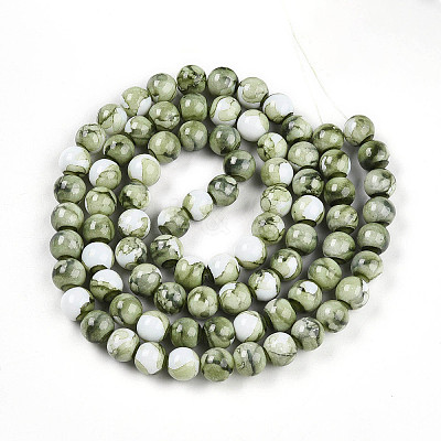 Baking Paint Glass Beads Strands DGLA-N003-10mm-C06-1