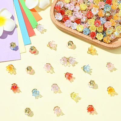 20Pcs Acrylic Flower Charms TACR-YW0003-18A-1