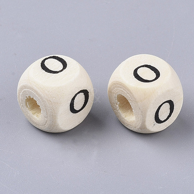 Printed Natural Wood Beads WOOD-T026-001O-1