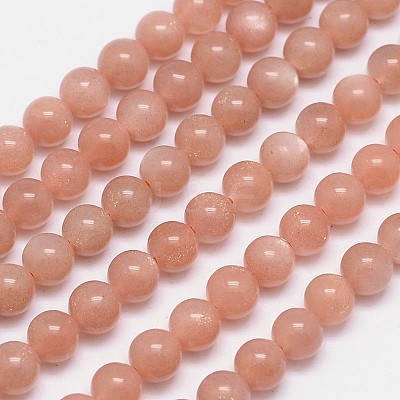 Natural Sunstone Beads Strands G-M262-6mm-06-1