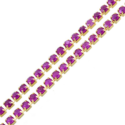 Brass Rhinestone Strass Chains CHC-N017-003B-B07-1