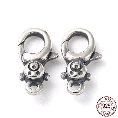 925 Thailand Sterling Silver Lobster Claw Clasp Rhinestone Settings STER-D003-05B-AS-1