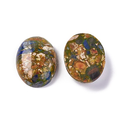 Assembled Synthetic Imperial Jasper and Lapis Lazuli Cabochons G-L502-22x30mm-11-1