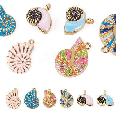 6Pcs 6 Styles 304 Stainless Steel Enamel Pendants STAS-TA0006-54-1